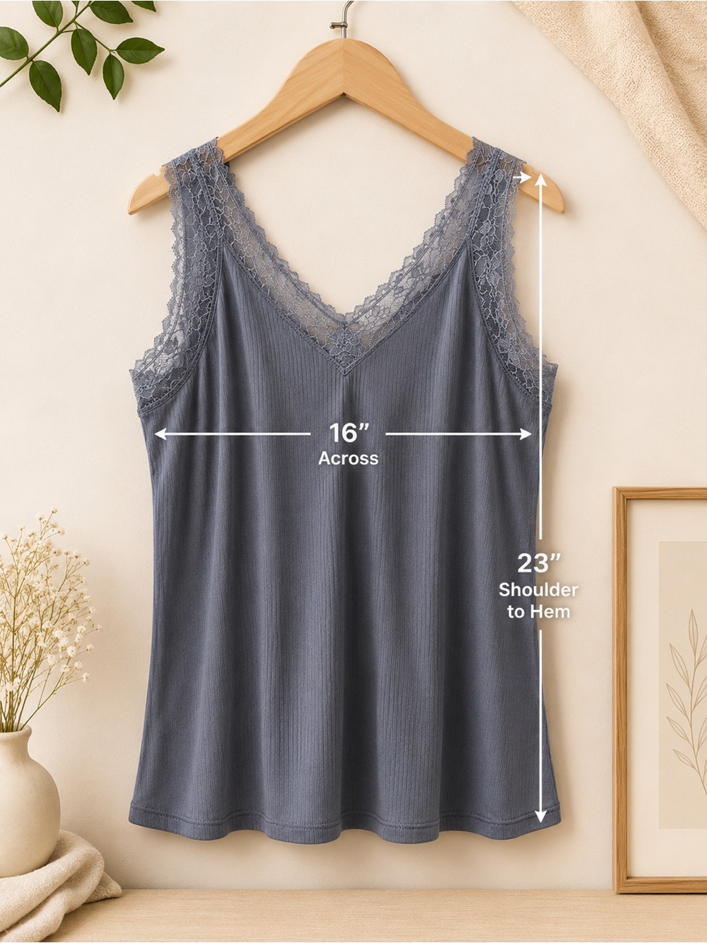 Soma Slate Blue Lace-Trimmed Camisole - Picture 5 of 5